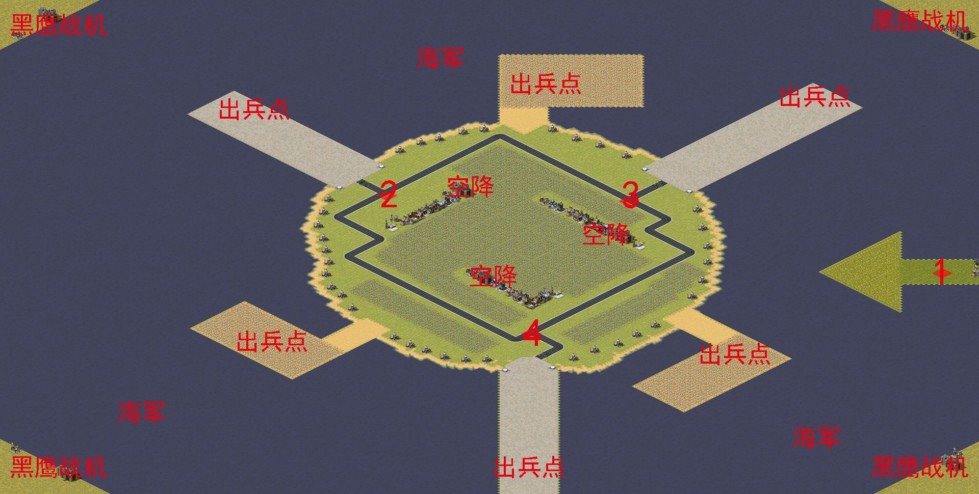 尤里复仇：岛屿防御3人防守地图